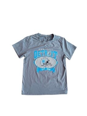 #52 DETROIT ~ Gray Monogram Football Short Sleeve T-Shirt size M